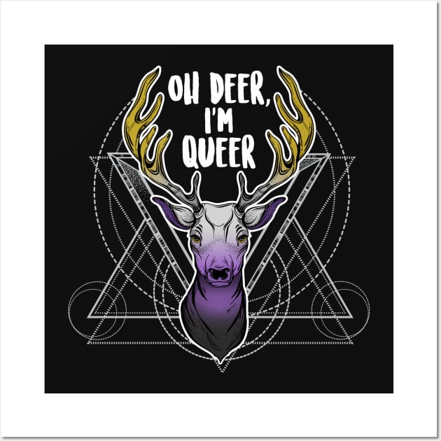 Nonbinary: Oh Deer, I'm Queer Wall Art by Psitta